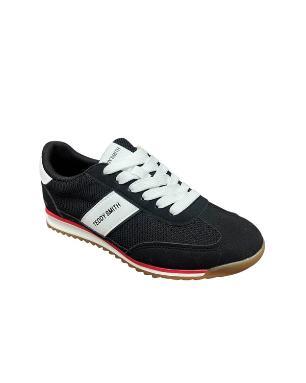 Teddy Smith Black & White Gum Sole Trainers 120549
