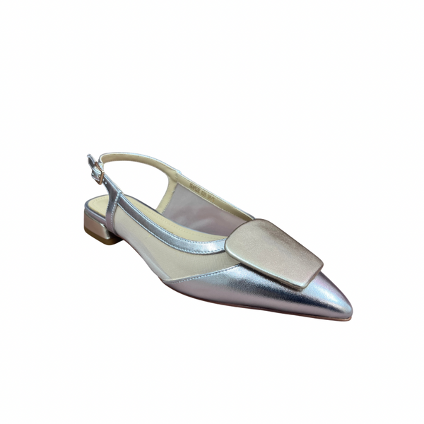 Dancing Matilda Trapeze 035 Plata Oro Pointed Slingback Shoe