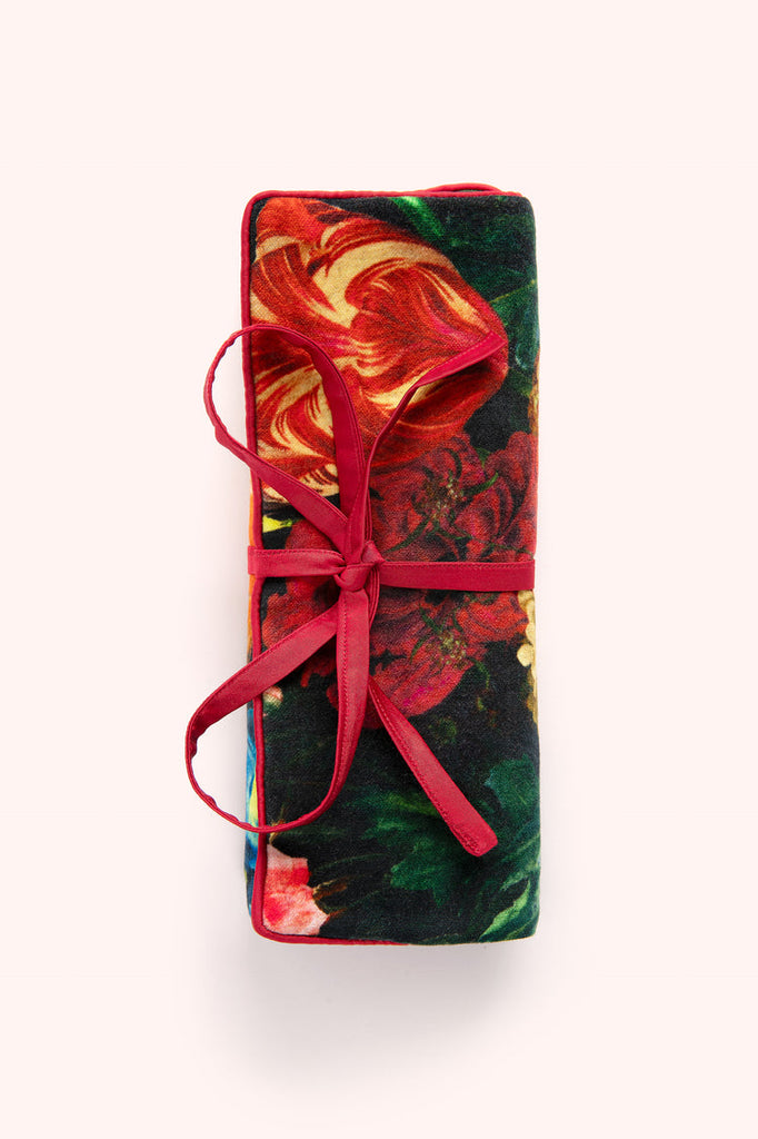 Powder Chocolate Opulent Florals Jewellery Roll