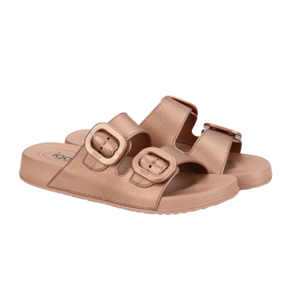 Igor Habana Brillo Metallic Bronze Double Strap Sandal