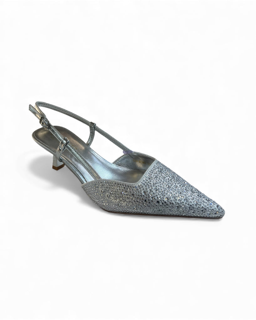 Sorento San Remo Silver Gems Slingback Shoes