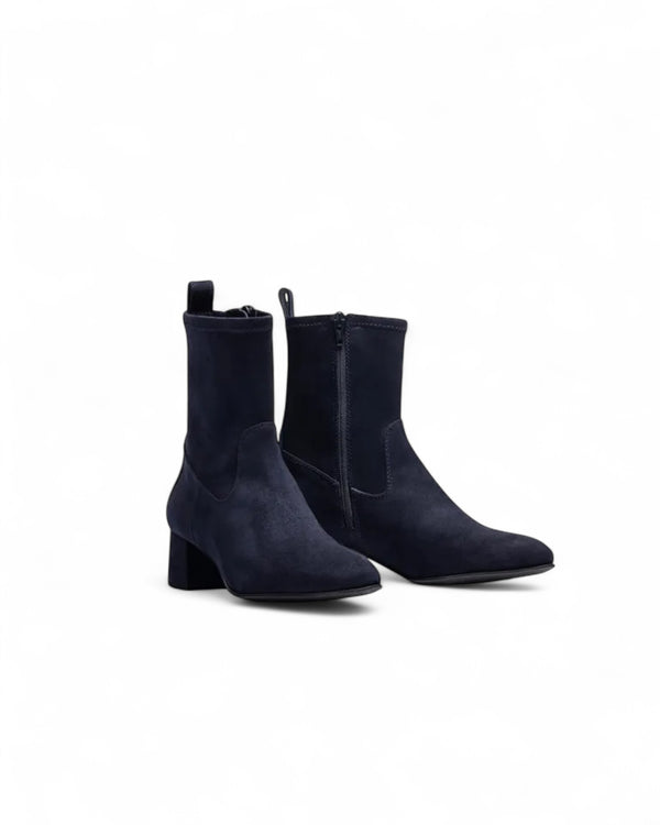 Unisa Lemico Navy Suede Block Heel Boots