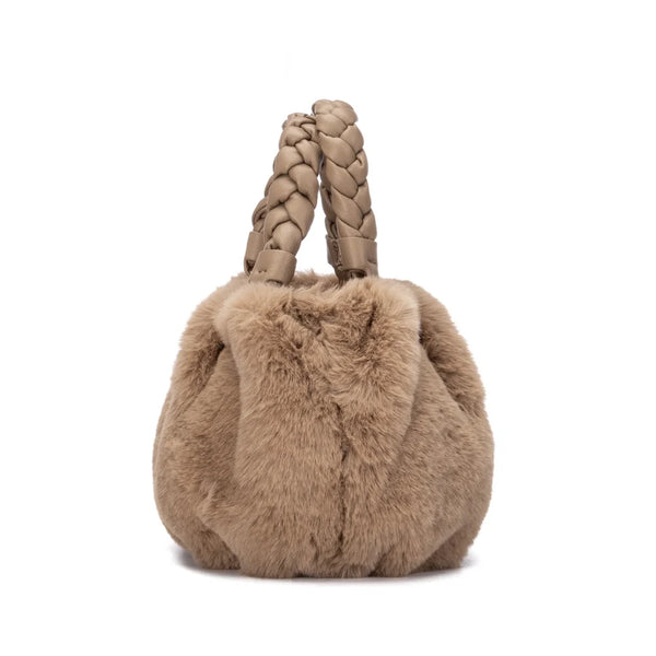 XTI 184718 Beige Faux Fur Handbag