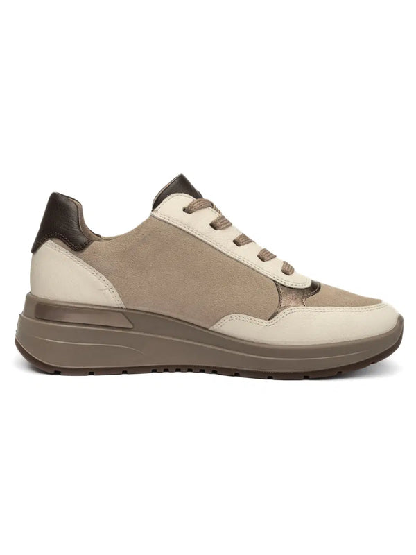 Ara Garda 12-57702-95 Cream, Cashmere, Taupe Wedge Trainers