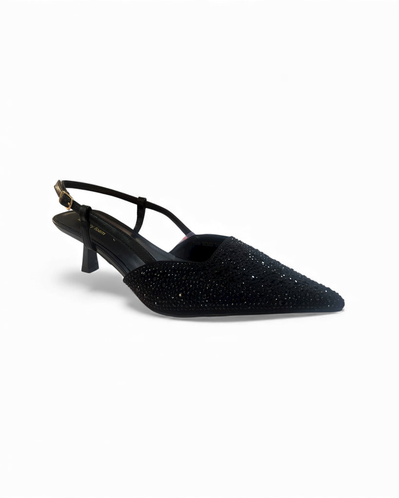Sorento San Remo Black Gems Slingback Shoes