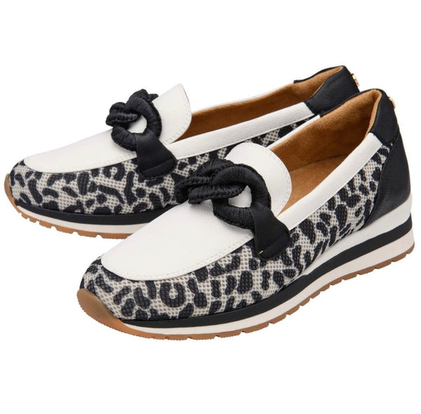 Lorrian Leopard Print White & Black Lotus Loafers