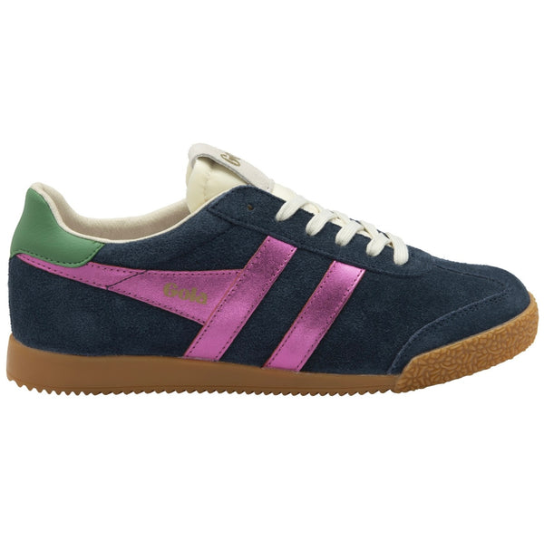 Gola Elan Navy, Fuchsia & Emerald Suede Trainers