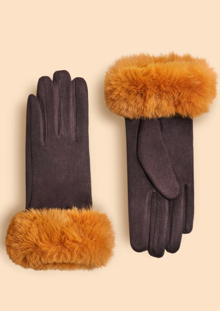 Powder Bettina Chocolate & Mustard Gloves
