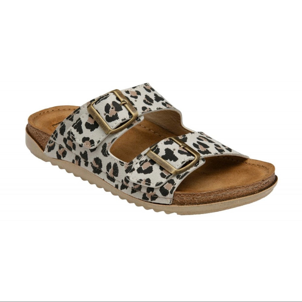Rome Leopard Print Suede Lotus Sandals