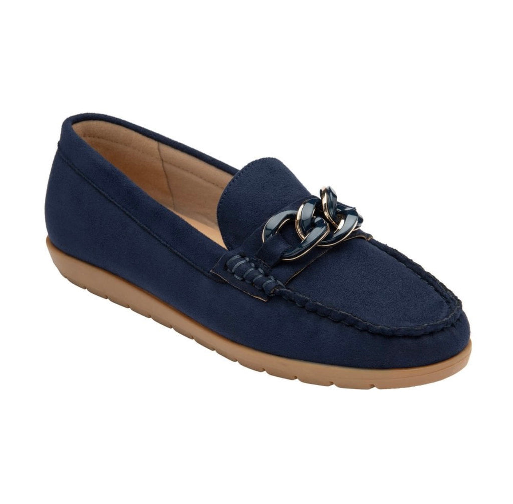 Coma Navy Suede Lotus Loafers