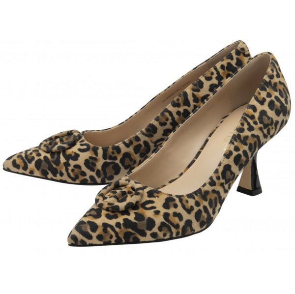 Henley Leopard Print Suede Pointed Court Shoe