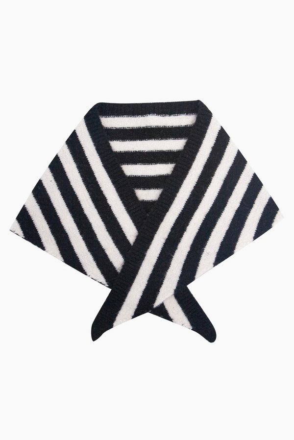 Black & White Striped Triangle Heavyweight Scarf