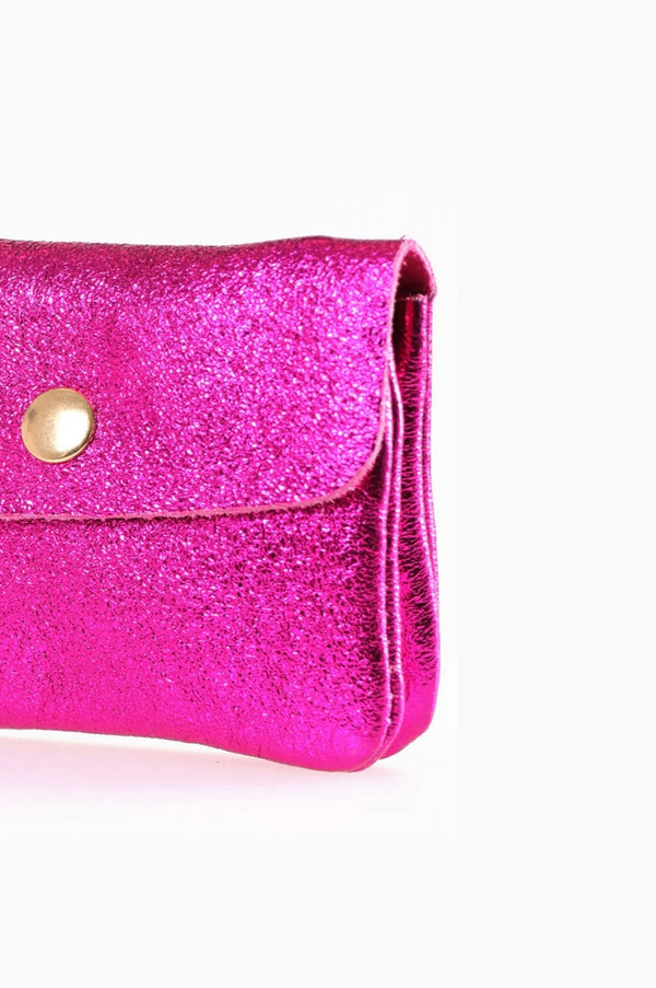 Macie Metallic Raspberry Small Leather Coin Purse