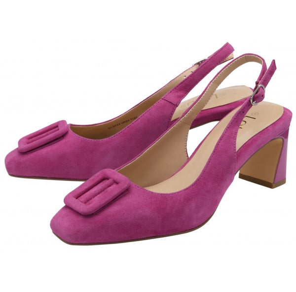 Rochelle Pink Suede Slingback Court Shoe