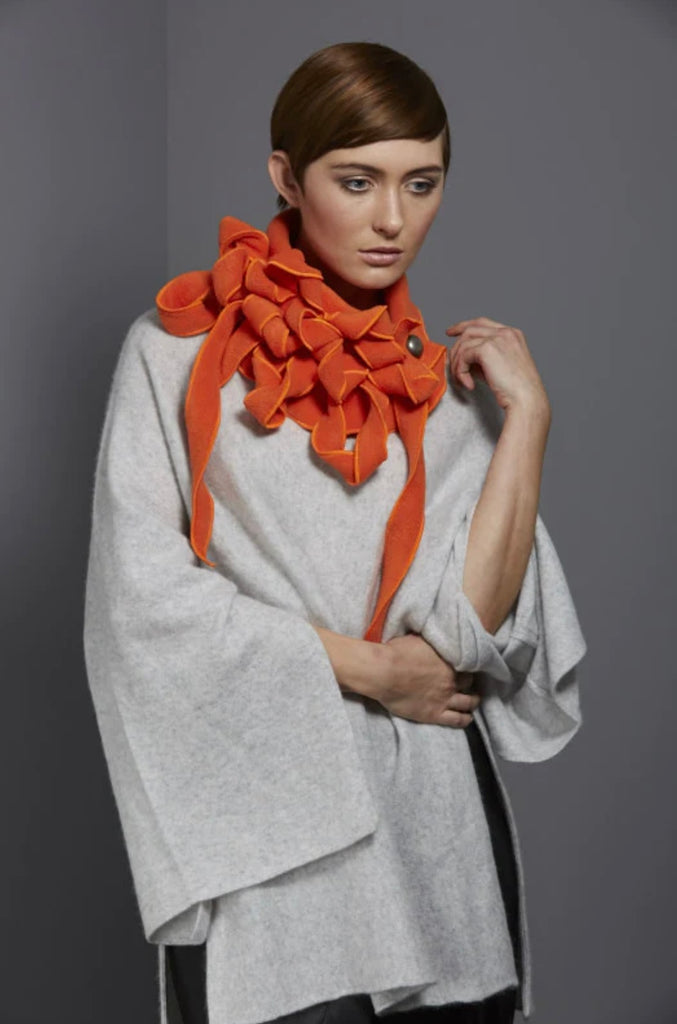 Orange Button Collar Scarf