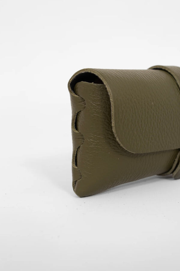 Cosima Khaki Leather Sunglasses Case