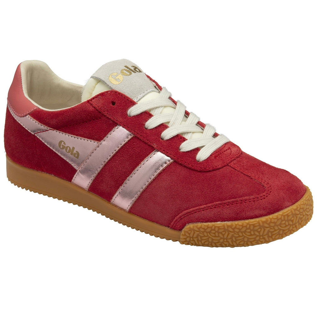 Gola Elan Red, Pink & Coral Suede Trainers