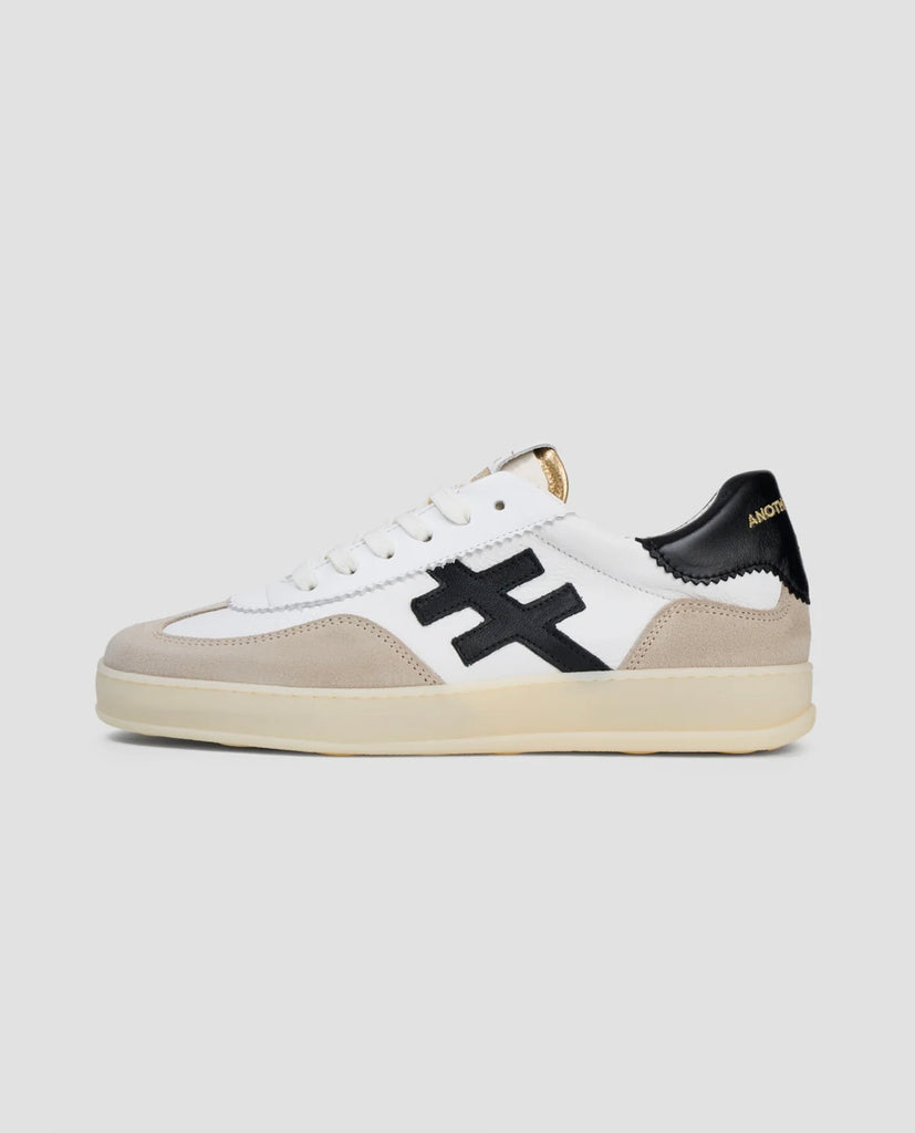 Another Trend White & Black Gum Sole Trainers