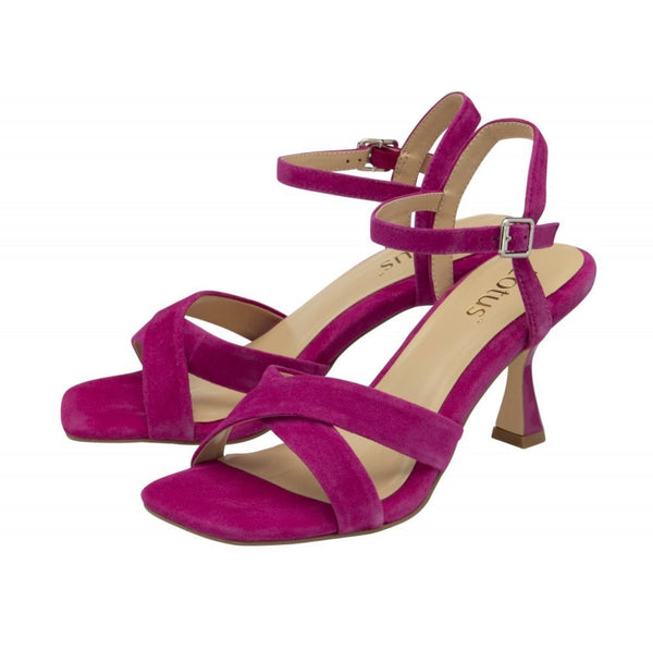 Fiorella Pink Suede Square Toe Sandal