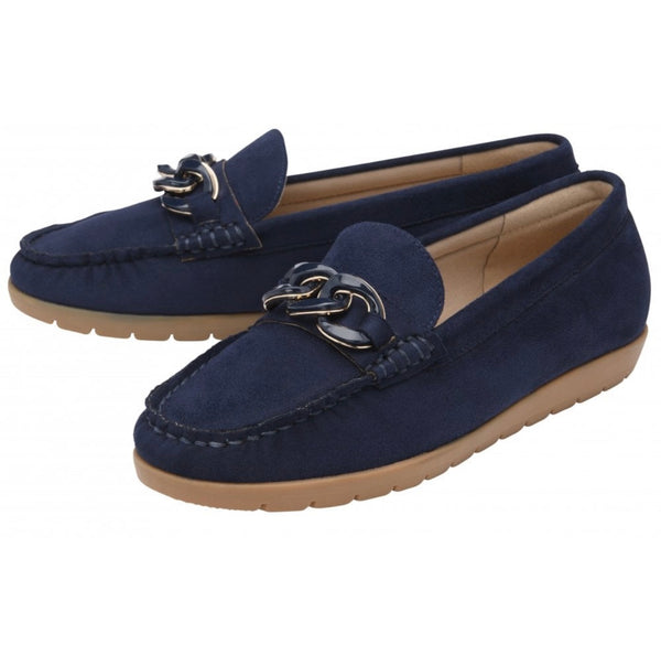 Coma Navy Suede Lotus Loafers