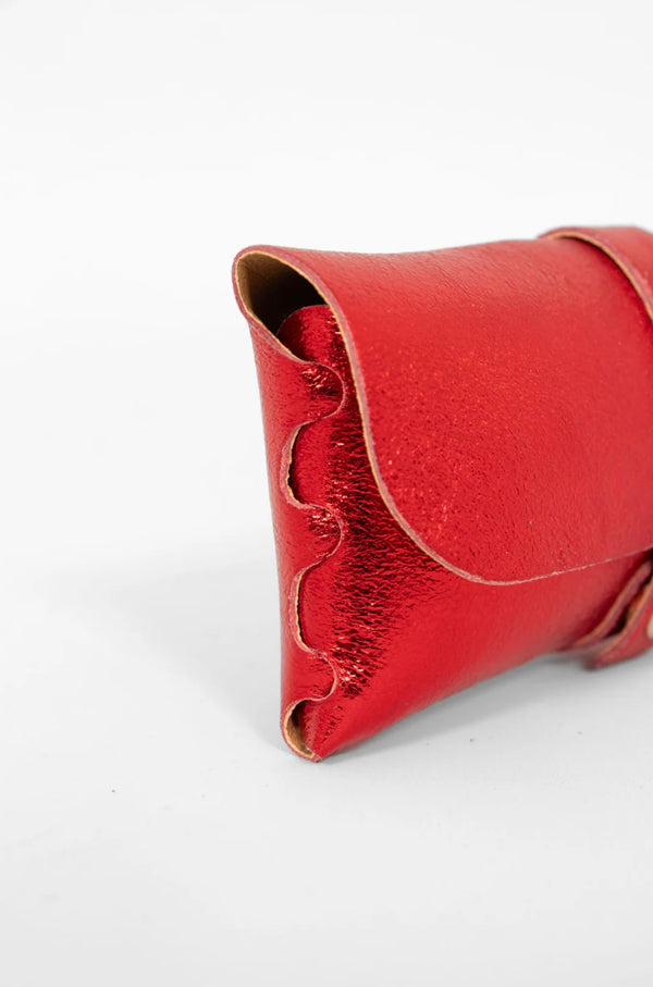Cosima Metallic Orange Leather Sunglasses Case