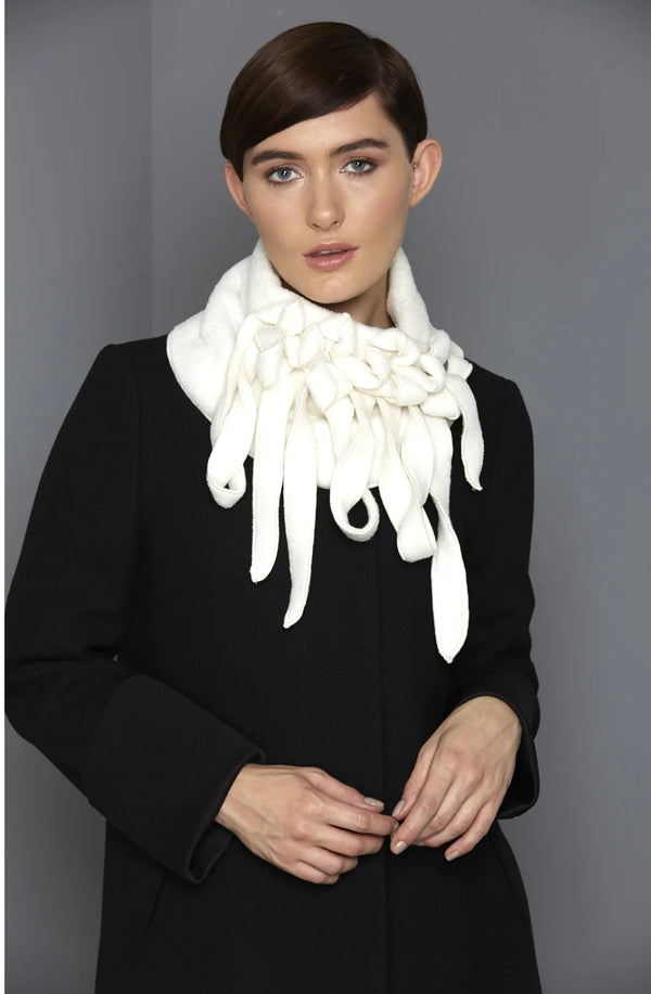 Ellie Cream Button Collar Scarf