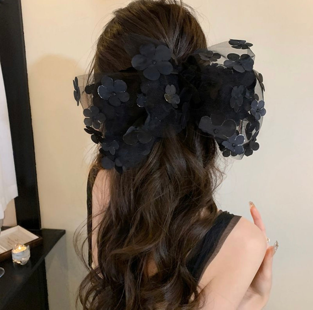 Large Black Organza Bow