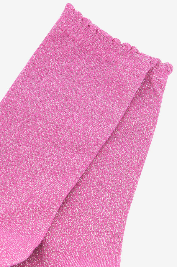 Hot Pink Shimmer Socks