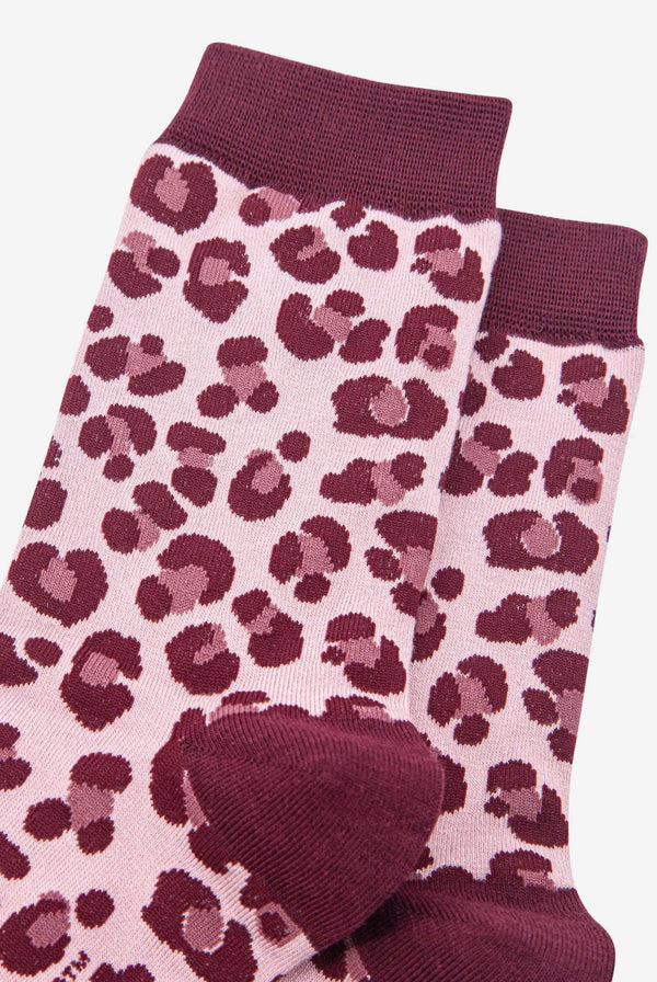 Pink & Berry Leopard Print Socks