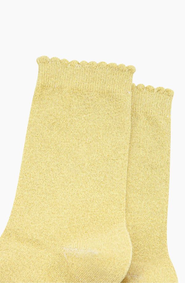 Lemon Combed Cotton Shimmer Socks