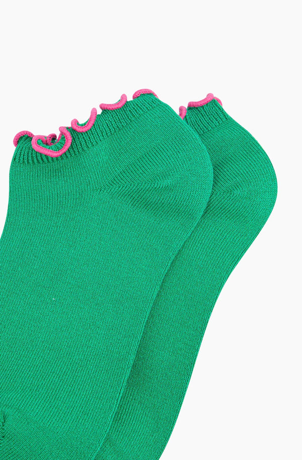 Green & Pink Frilly Bamboo Socks