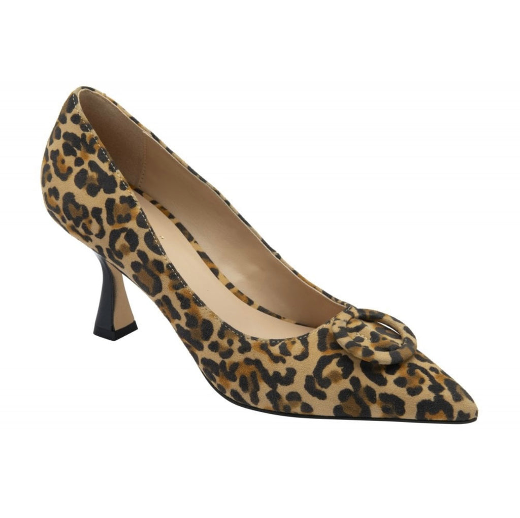 Henley Leopard Print Suede Pointed Court Shoe