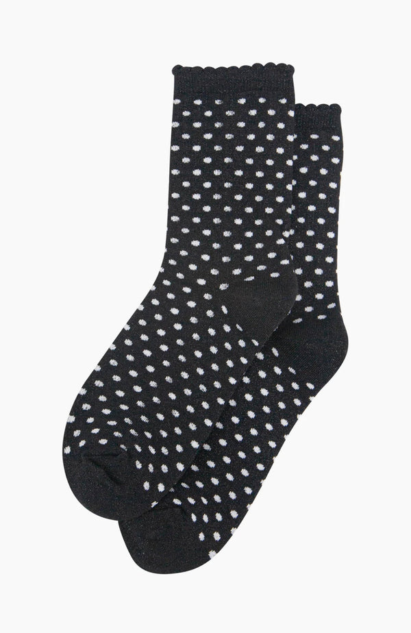Black & White Polka Dot Shimmer Socks