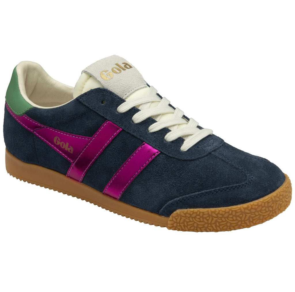 Gola Elan Navy, Fuchsia & Emerald Suede Trainers
