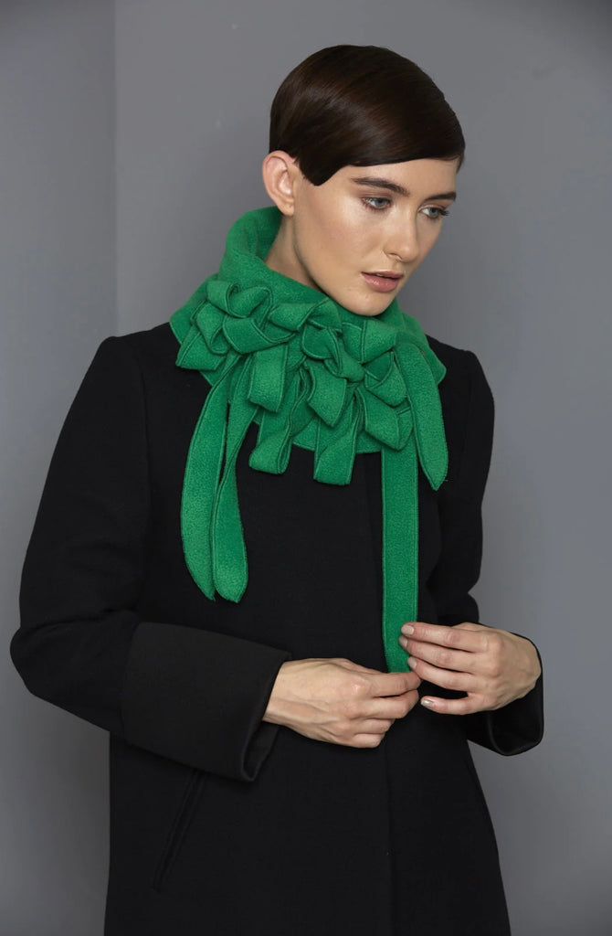 Ellie Green Button Collar Scarf