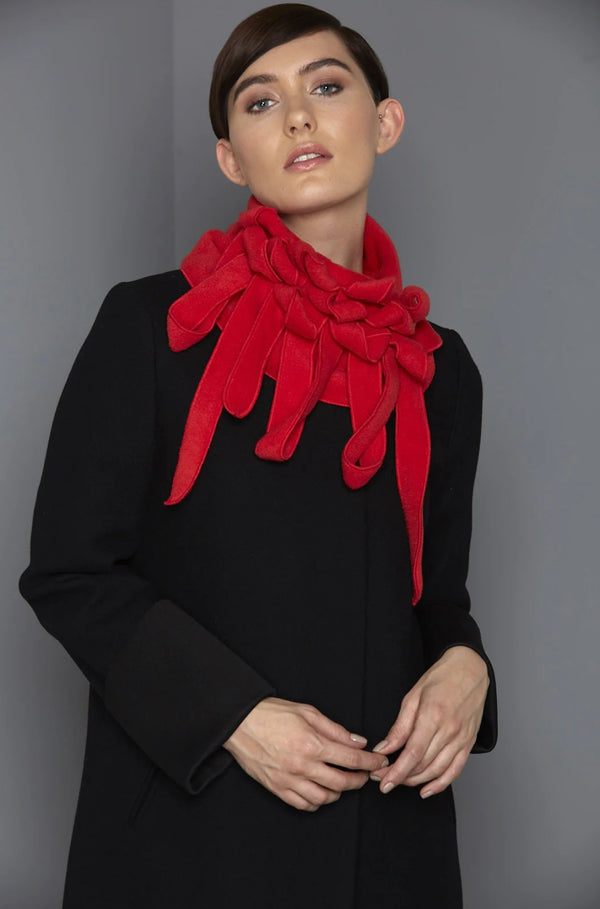 Red Button Collar Scarf
