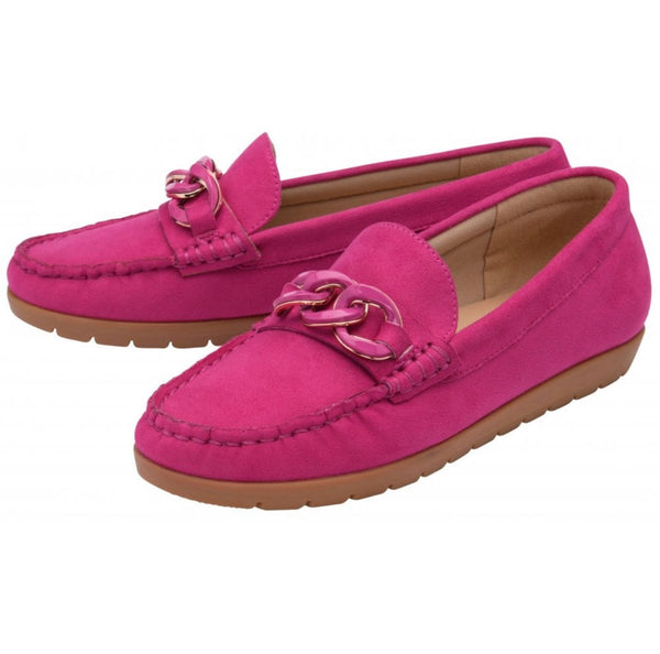 Coma Pink Suede Lotus Loafers