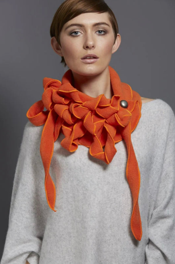 Orange Button Collar Scarf