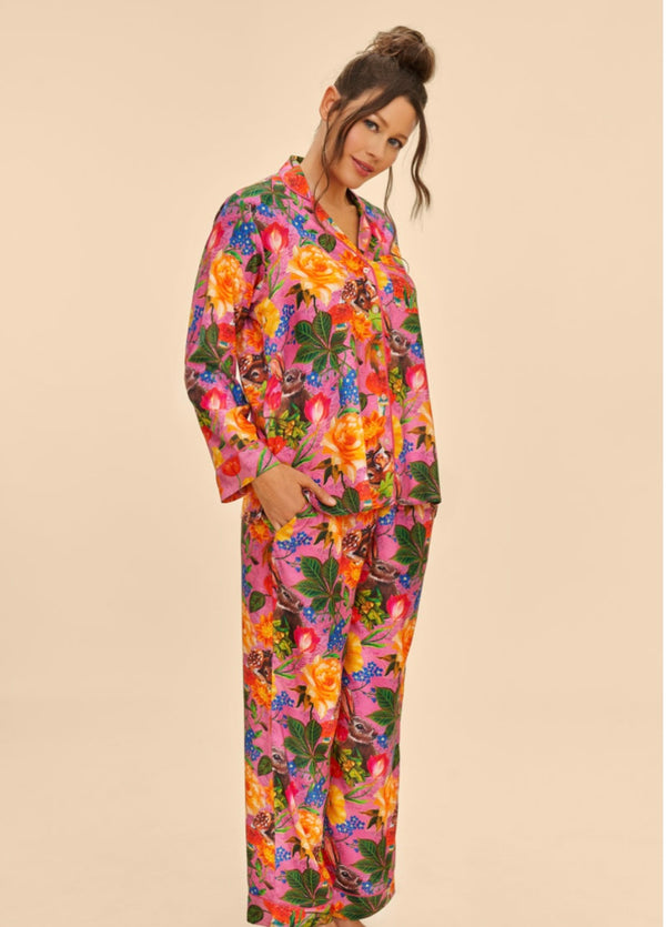 Lilac Whimsical Woodland Print Supersoft Pyjamas