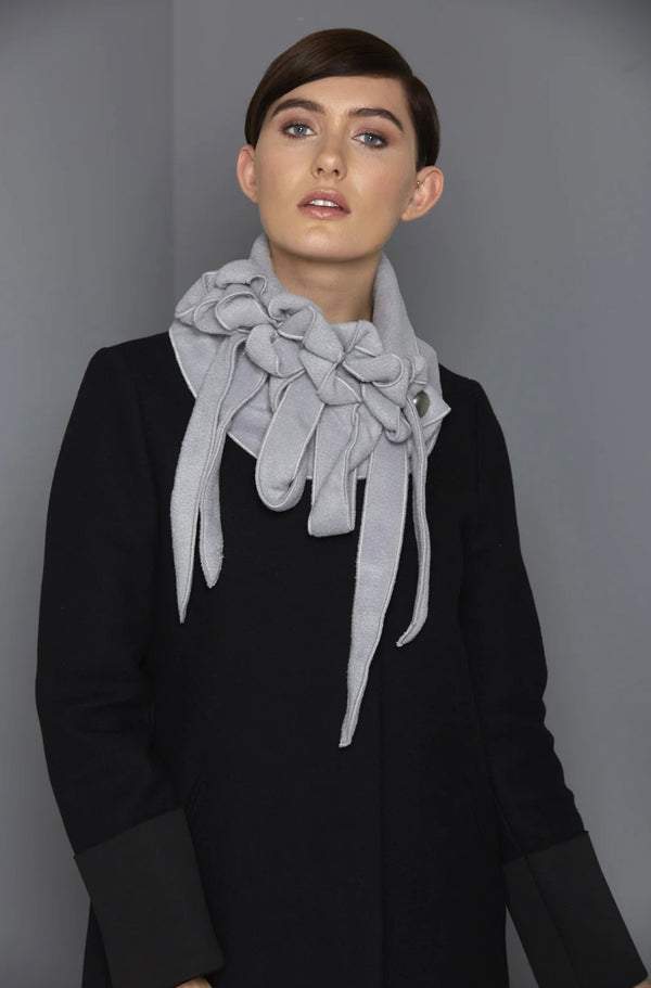 Grey Button Collar Scarf