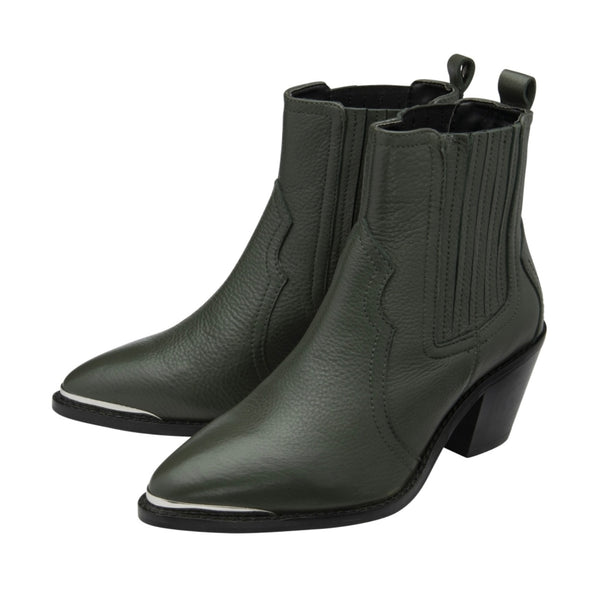 Ravel Green Leather Cann Green Leather Boots