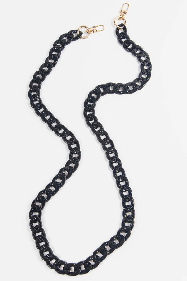 Black Curb Style Chain Handbag Strap