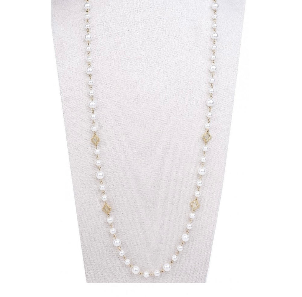 Pearl & Gold Clove Long Necklace