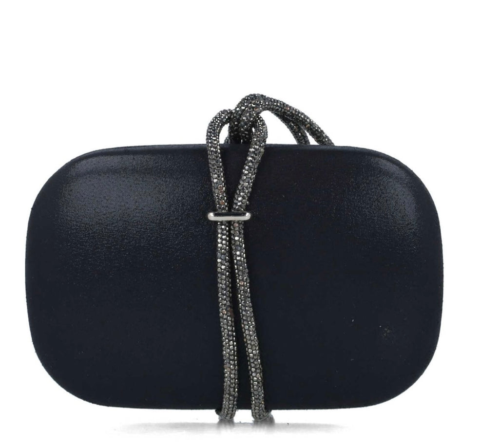 Black Clutch Bag with Diamonte Strap