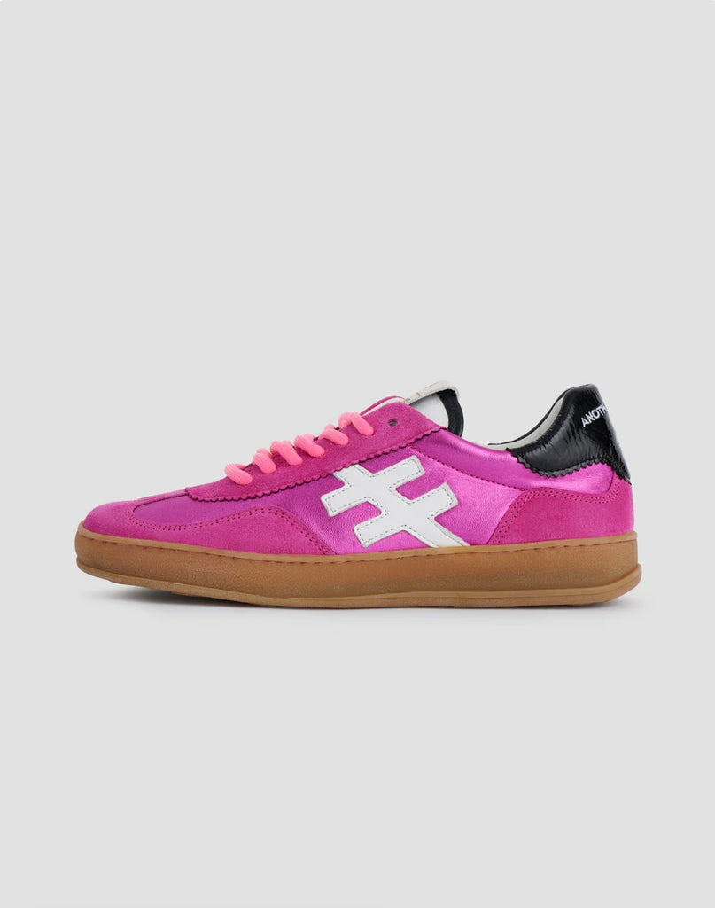 Another Trend Fuchsia and Black Gum Sole Trainers