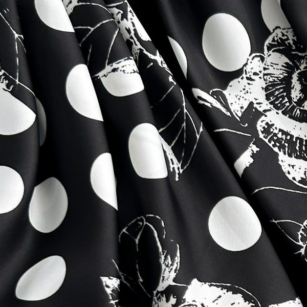 Black & White Polka Dot Neck Scarf