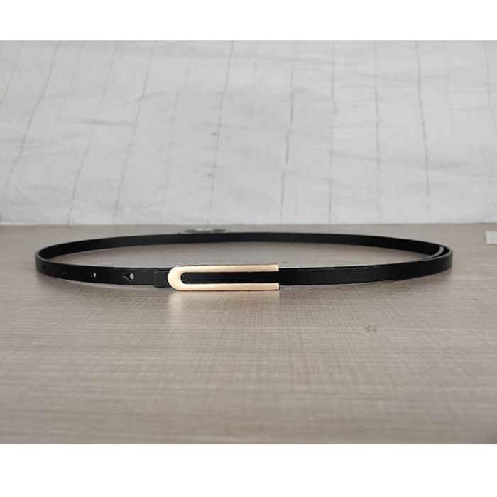 Black Curve Lock Slim Belt