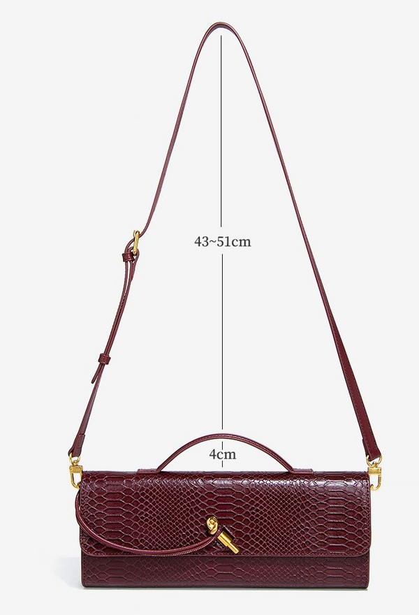 Silver Croc Gold Clasp Handbag