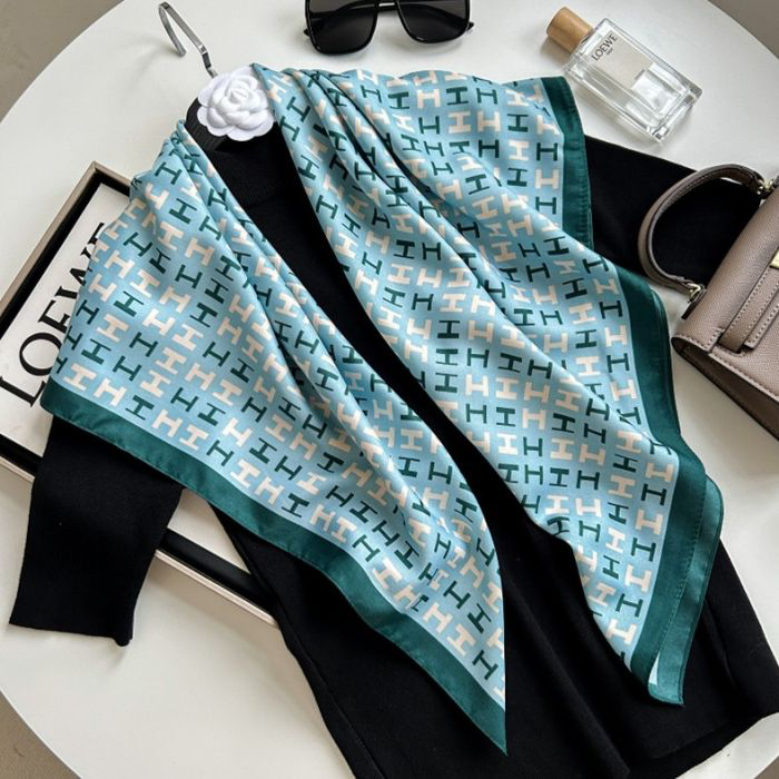 Blue H Print Neck Scarf