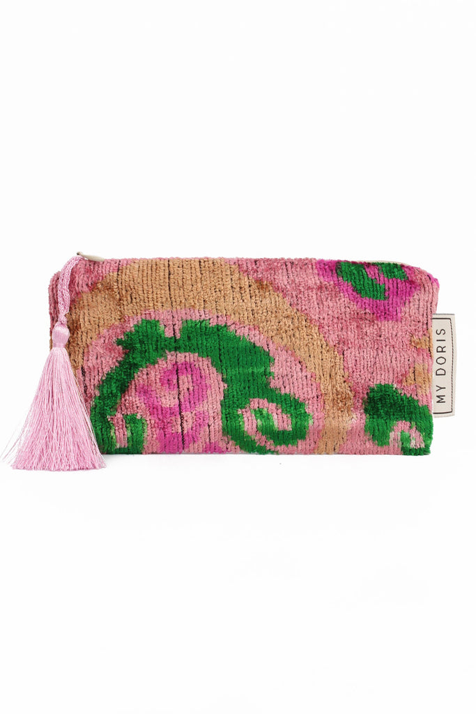 Pink Swirl Silk Velvet Sunglasses Pouch